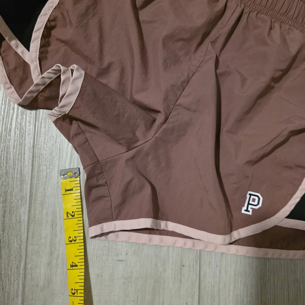PINK Victoria's Secret Dusty Rose Athletic Shorts with Black Panels - Picture 8 of 10